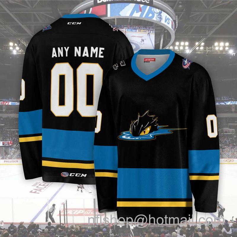 Men's Youth Customized Cleveland Monsters AHL Black CCM Hockey Stitched Jersey