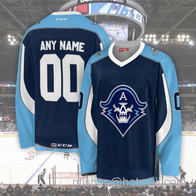 Men's Youth Customized Milwaukee Admirals AHL Blue CCM Hockey Stitched Jersey
