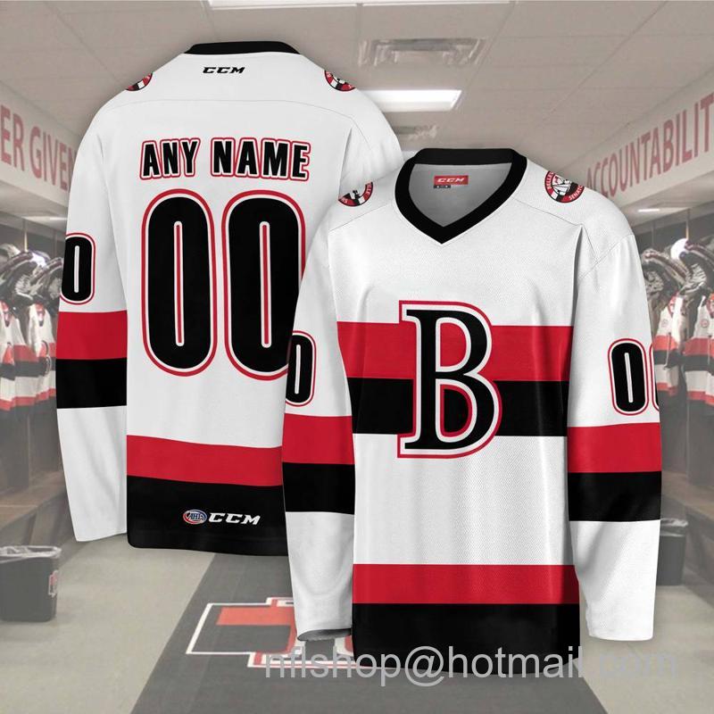 Men's Youth Customized Belleville Senators AHL White CCM Hockey Stitched Jersey