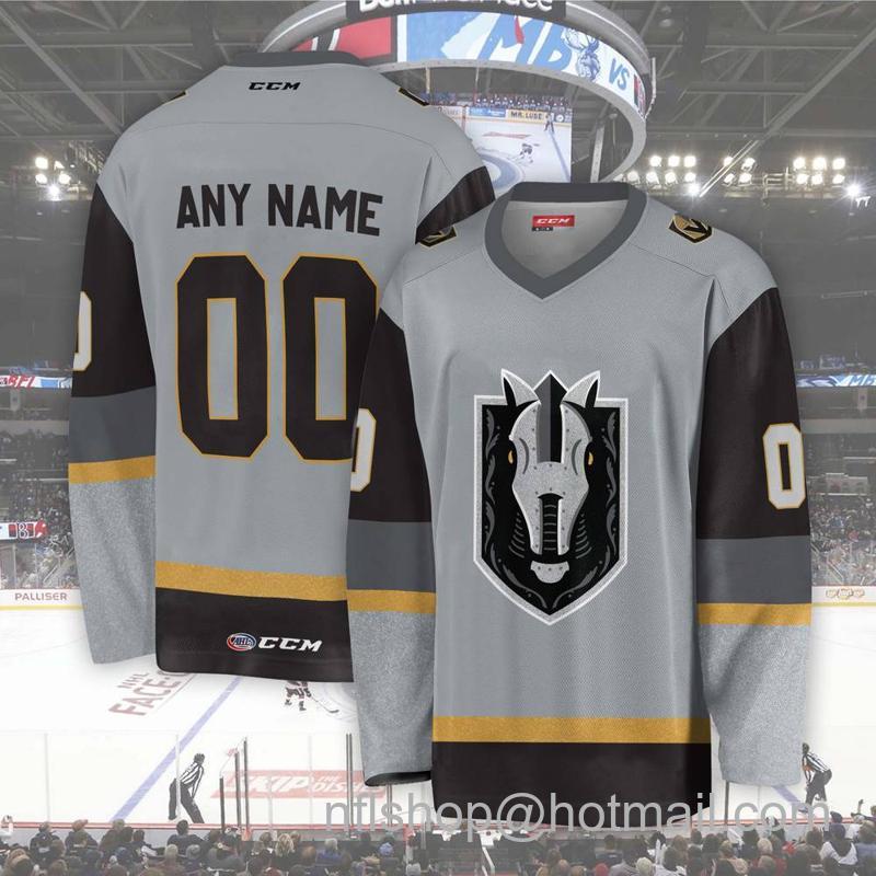 Men's Youth Customized Henderson Silver Knights AHL Grey CCM Hockey Stitched Jersey