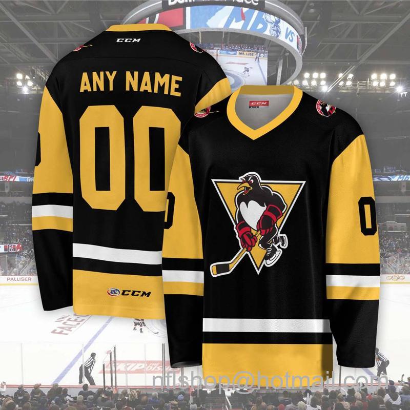 Men's Youth Customized Wilkes-Barre/Scranton AHL Black CCM Hockey Stitched Jersey