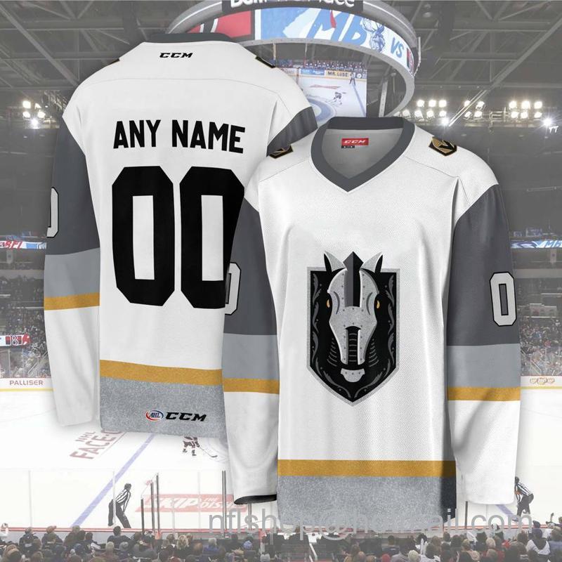 Men's Youth Customized Henderson Silver Knights AHL White CCM Hockey Stitched Jersey