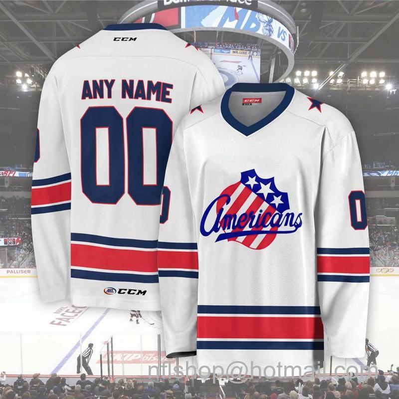 Men's Youth Customized Rochester Americans AHL White CCM Hockey Stitched Jersey