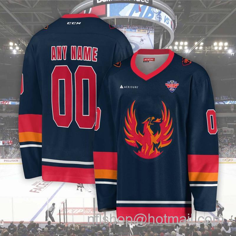 Men's Youth Customized Coachella Valley Firebirds Dark AHL CCM Hockey Stitched Jersey