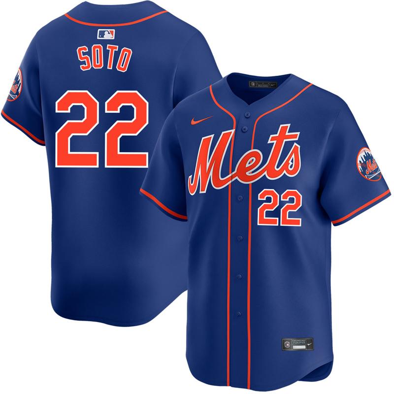 Men's New York Mets #22 Juan Soto Alternate Royal Nike Limited Stitched Baseball MLB Jersey