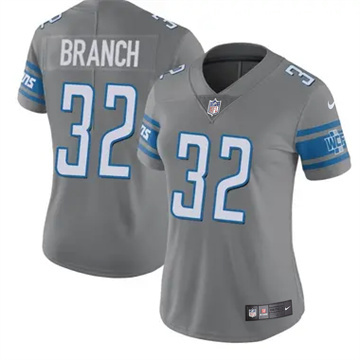 Women's Detroit Lions #32 Brian Branch Vapor Limited Color Rush Grey Nike Stitched NFL Jersey