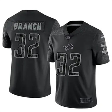 Men's Detroit Lions #32 Brian Branch Vapor Limited Reflective Black Nike Stitched NFL Jersey