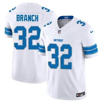 Men's Detroit Lions #32 Brian Branch Vapor F.U.S.E. Limited White Nike Stitched NFL Jersey