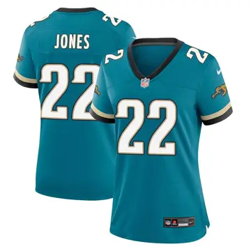 Women's Jacksonville Jaguars #22 Jarrian Jones Game Throwback Teal Nike Stitched NFL Jersey