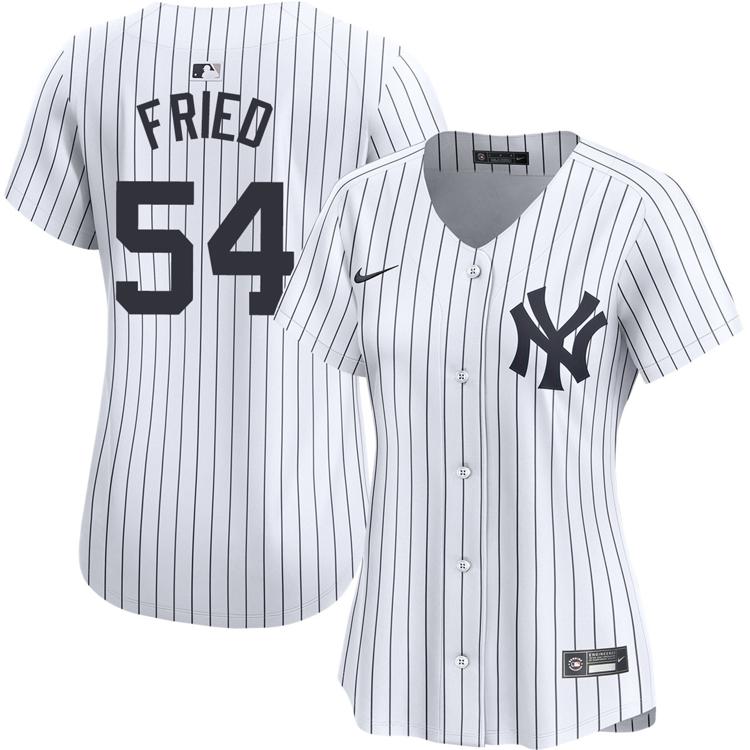 Women's New York Yankees #54 Max Fried Home White Stitched Nike Limited Jersey