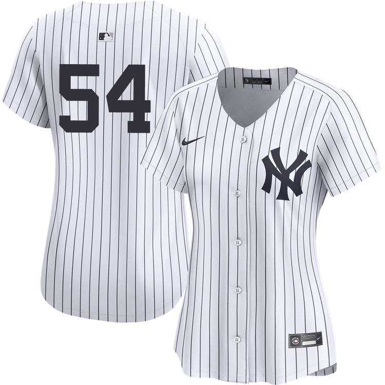 Women's New York Yankees #54 Max Fried Home White Without Name Stitched Nike Limited Player Jersey