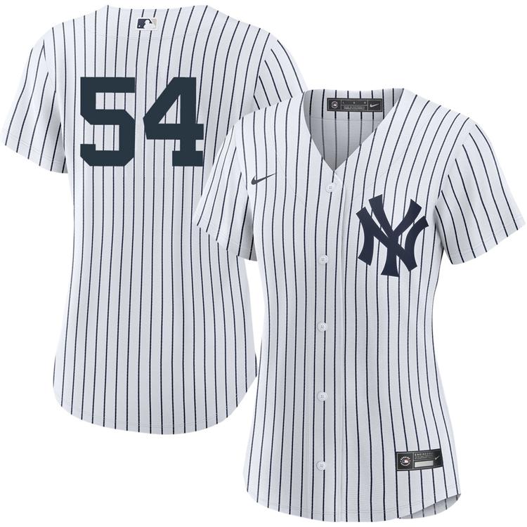 Women's New York Yankees #54 Max Fried Home White Without Name Stitched Cool Base Nike Player Jersey