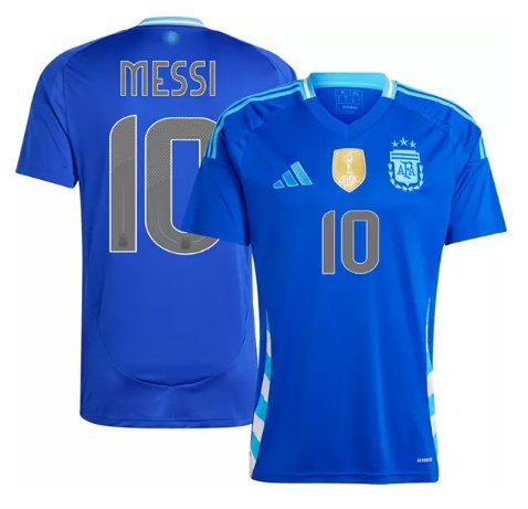 Youth Argentina Lionel Messi Jersey #10 2024 Away Replica Soccer Blue