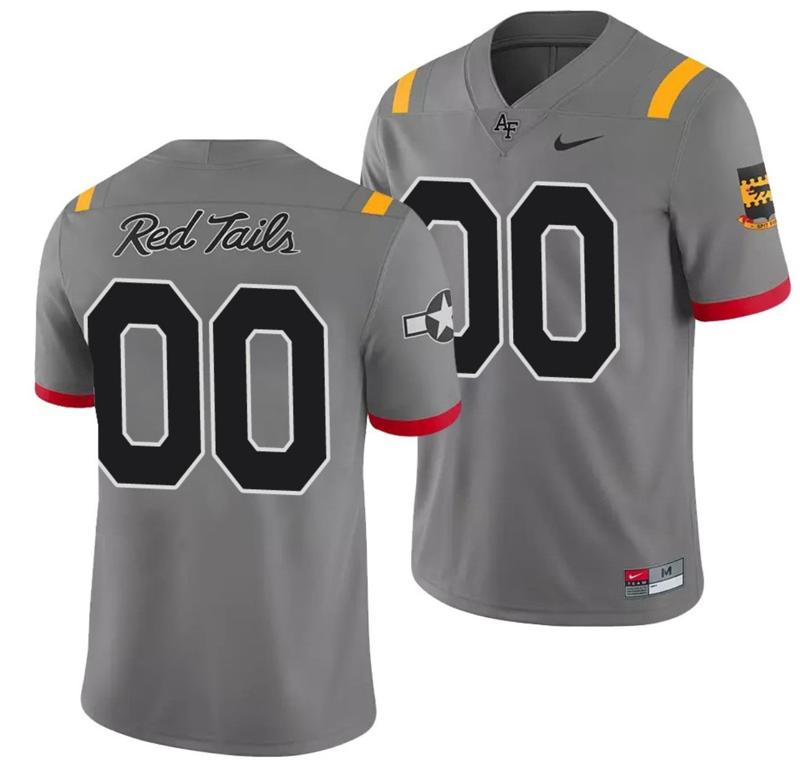 Men's Youth Nike Custom Air Force Falcons Jersey NCAA College Football Anthracite Special Game Red Tails Alternate