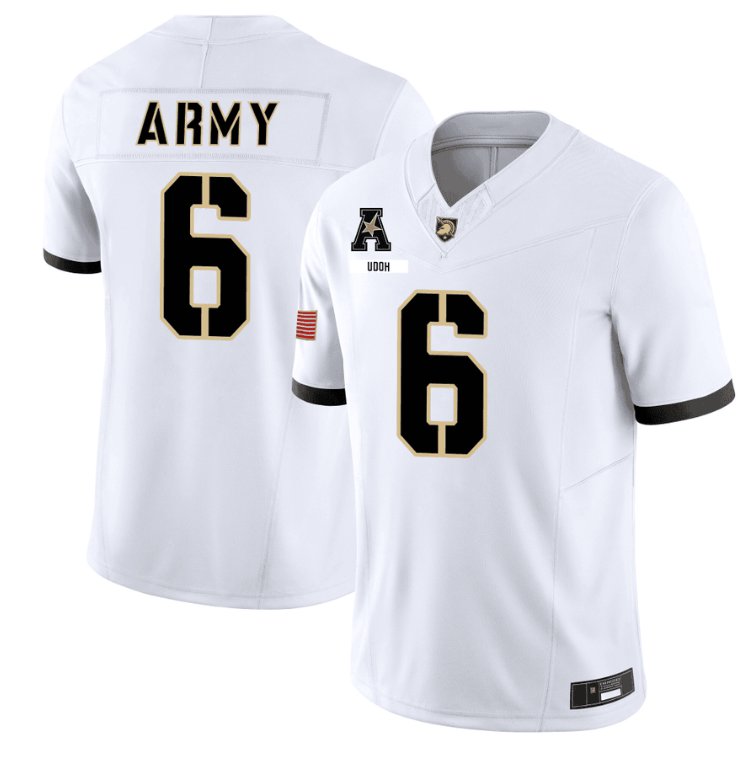 Men's Nike Kanye Udoh Jersey #6 Army Black Knights 101st Airborne Division Honoring White