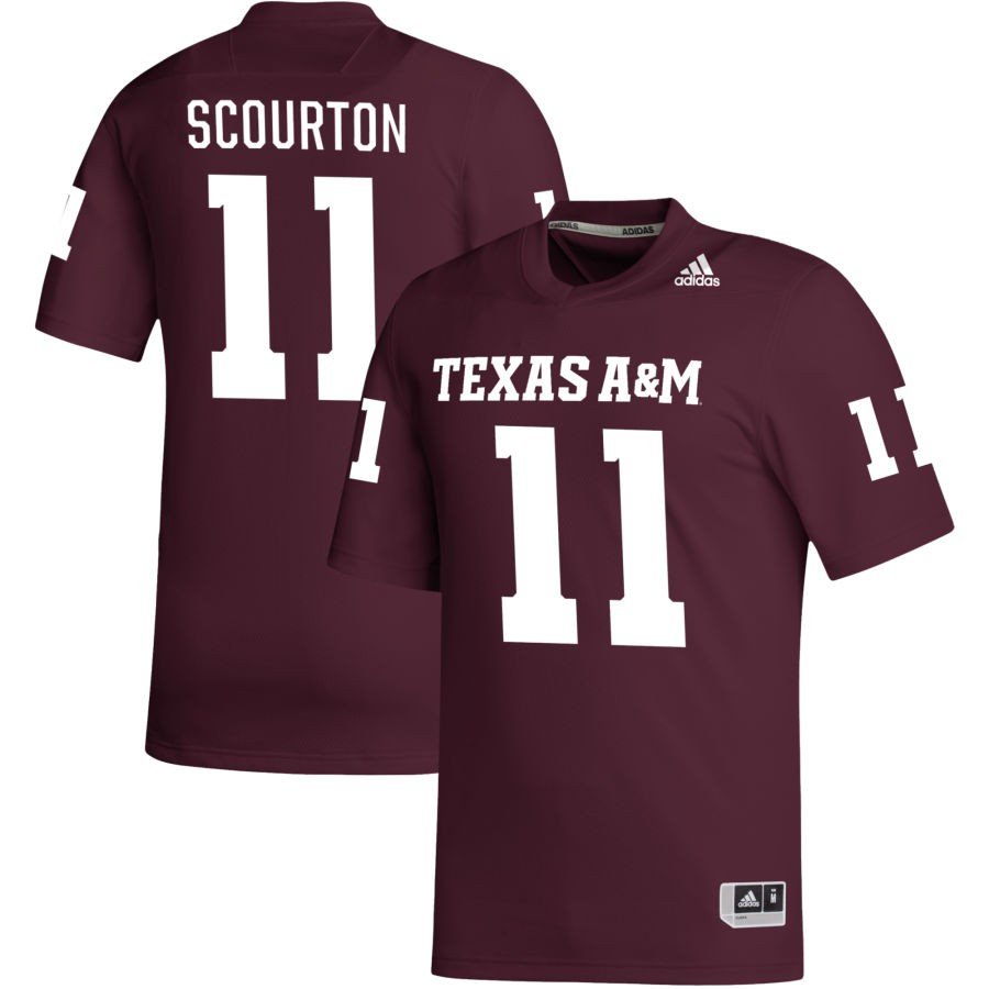 Men's Adidas Texas A&M Aggies #11 Nic Scourton Maroon Replica Football Jersey