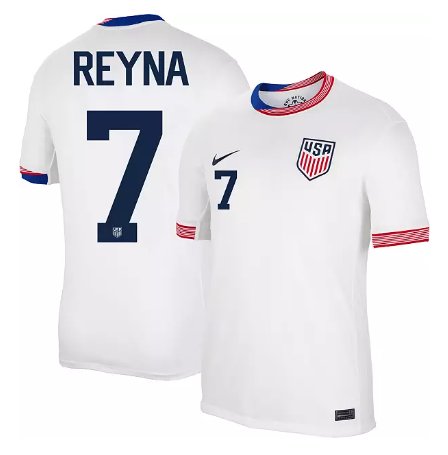 Men's Nike USMNT Giovanni Reyna Jersey #7 2024 Home Replica Soccer White