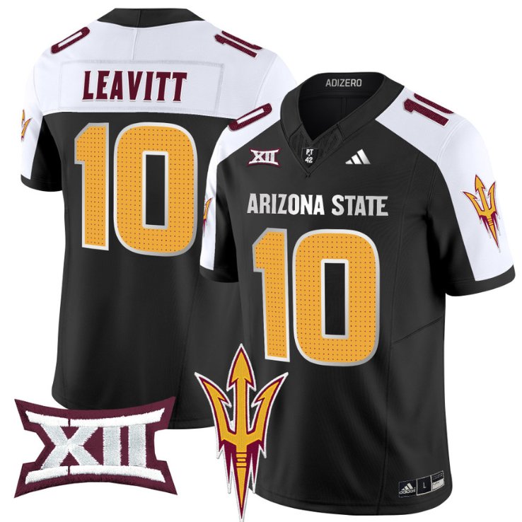 Men's Adidas Sam Leavitt Jersey #10 Arizona State Sun Devils 2024 Vapor Limited Black Alternate