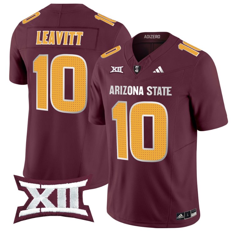 Men's Adidas Sam Leavitt Jersey #10 Arizona State Sun Devils 2024 Vapor Limited Maroon