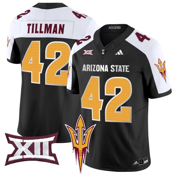 Men's Adidas Pat Tillman Jersey #42 Arizona State Sun Devils 2024 Vapor Limited Black Alternate