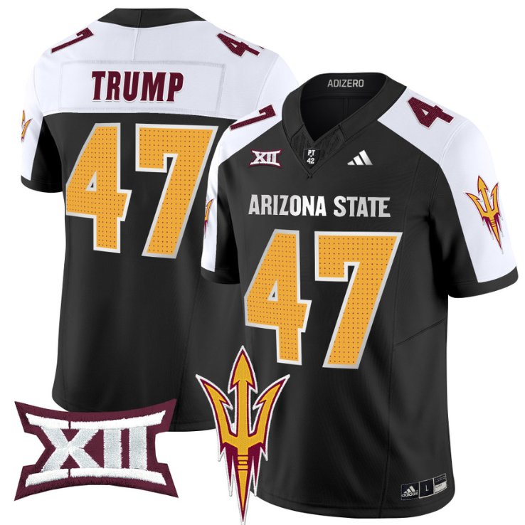 Men's Adidas Donald Trump Jersey #47 Arizona State Sun Devils 2024 Vapor Limited Black Alternate