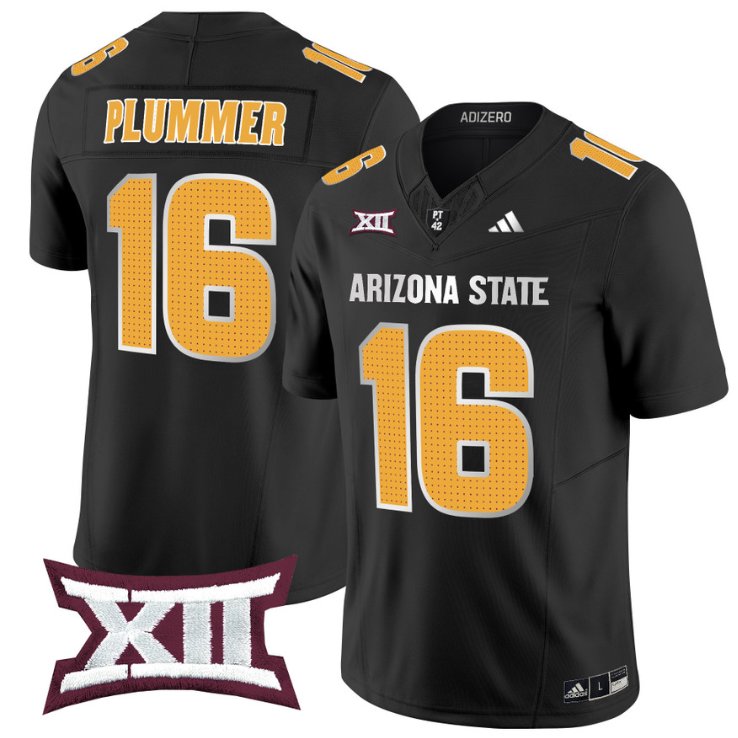 Men's Adidas Jake Plummer Jersey #16 Arizona State Sun Devils 2024 Vapor Limited Black