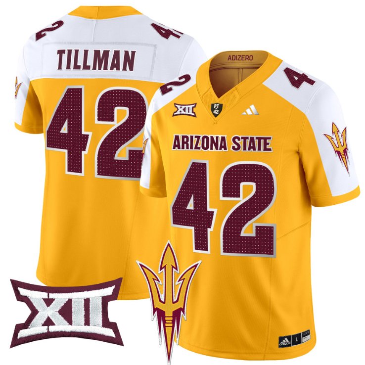 Men's Adidas Pat Tillman Jersey #42 Arizona State Sun Devils 2024 Vapor Limited Gold Alternate