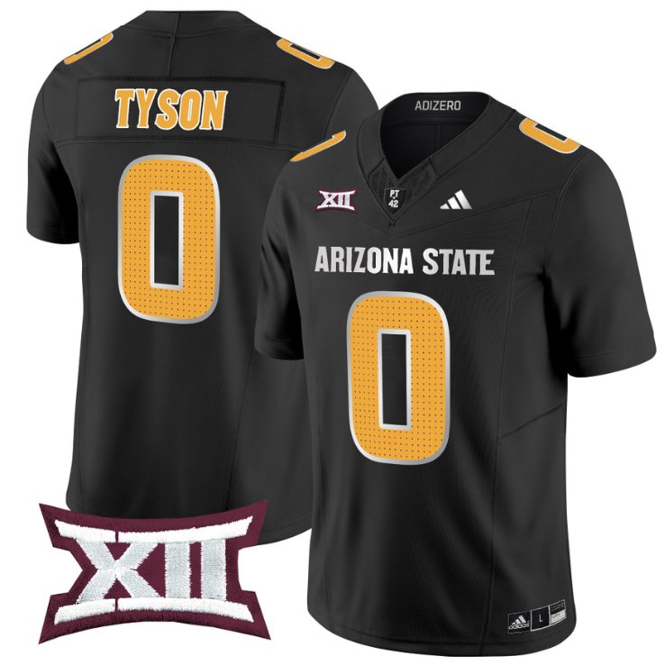 Men's Adidas Jordyn Tyson Jersey #0 Arizona State Sun Devils 2024 Vapor Limited Black