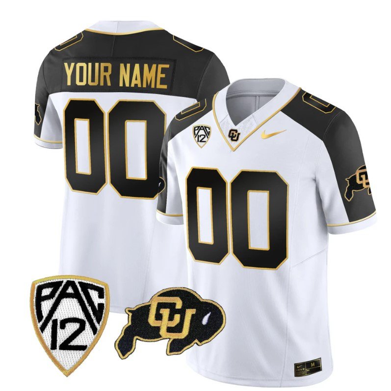 Men's Nike Custom Colorado Buffaloes Jersey Name, Number Vapor Limited Gold College Football Stitched Inverted