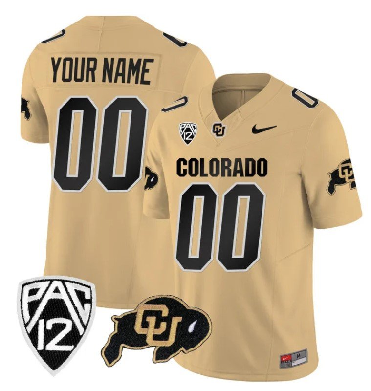 Men's Nike Custom Colorado Buffaloes Jersey Name and Number Vapor Limited College Football Stitched Gold