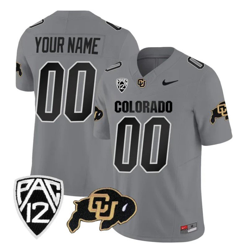 Men's Nike Custom Colorado Buffaloes Jersey Name and Number Vapor Limited College Football Stitched Gray