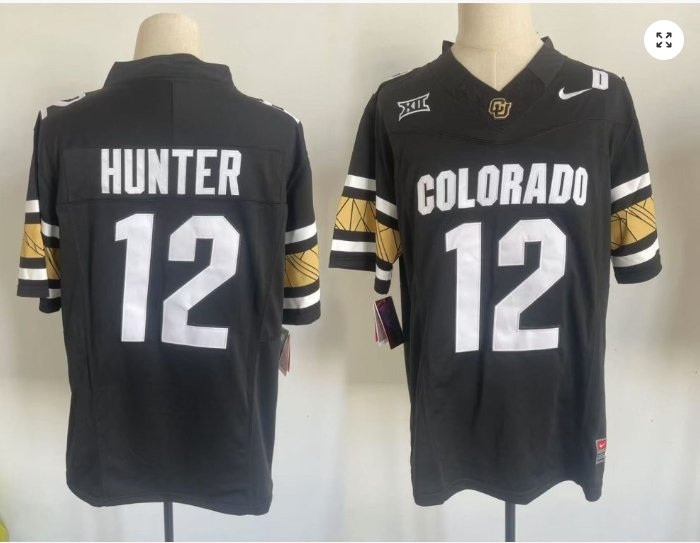 Men's Nike Travis Hunter Jersey #12 Colorado Buffaloes College Football Black Home Alternative 2