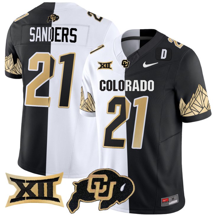 Men's Nike Shilo Sanders Jersey #21 Colorado Buffaloes Vapor Limited Football Stripeout