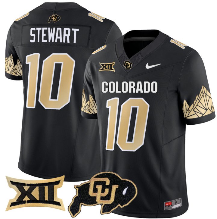 Men's Nike Kordell Stewart Jersey #10 Colorado Buffaloes Vapor Limited Football Black