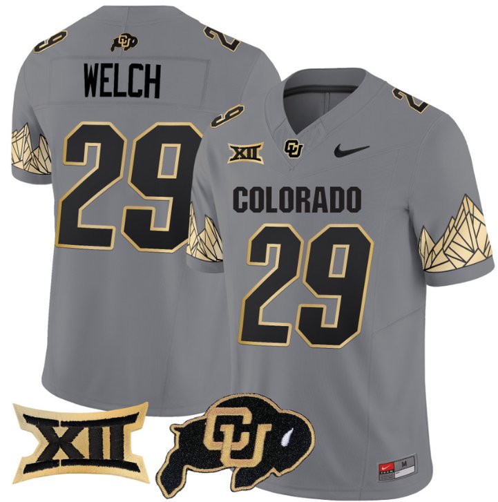 Men's Nike Micah Welch Jersey #29 Colorado Buffaloes Vapor Limited Football Gray