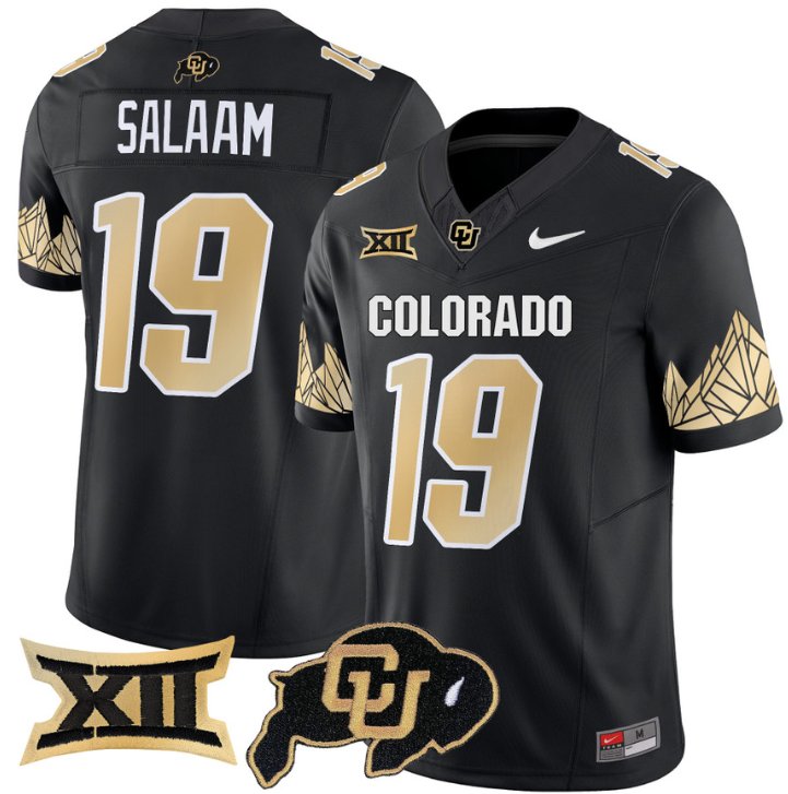 Men's Nike Rashaan Salaam Jersey #19 Colorado Buffaloes Vapor Limited Football Black