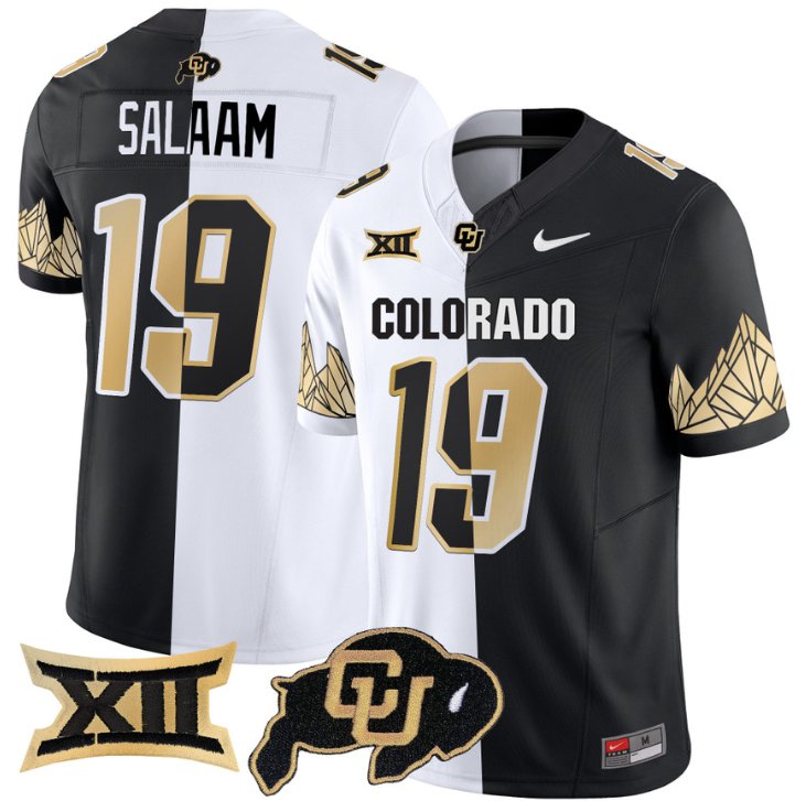 Men's Nike Rashaan Salaam Jersey #19 Colorado Buffaloes Vapor Limited Football Stripeout