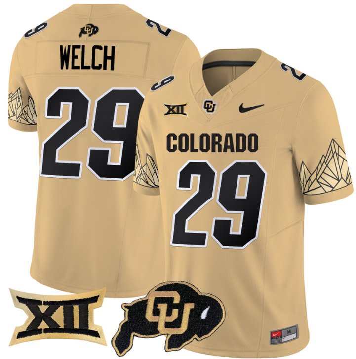 Men's Nike Micah Welch Jersey #29 Colorado Buffaloes Vapor Limited Football Gold