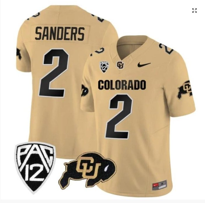 Men's Nike Shadeur Sanders Jersey #2 Colorado Buffaloes Football Brown Home Alternative