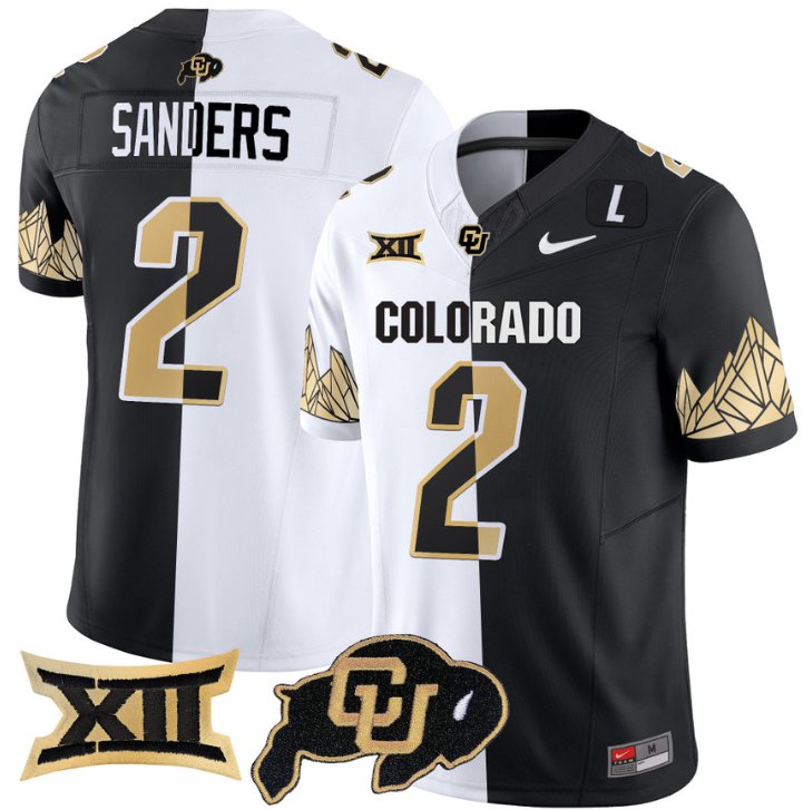 Men's Nike Shedeur Sanders Jersey #2 Colorado Buffaloes Vapor Limited Football Stripeout