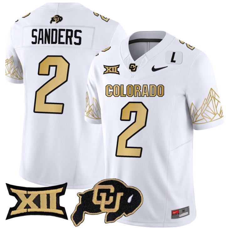 Men's Nike Shedeur Sanders Jersey #2 Colorado Buffaloes Vapor Limited Football White Limited