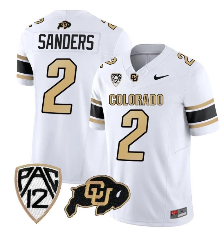 Men's Nike Colorado Buffaloes Shedeur Sanders Jersey #2 Vapor College Football All Stitched White