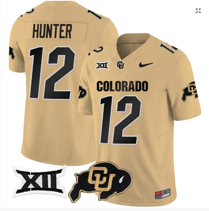 Men's Nike Travis Hunter Jersey #12 Colorado Buffaloes College Football Brown Home Alternative