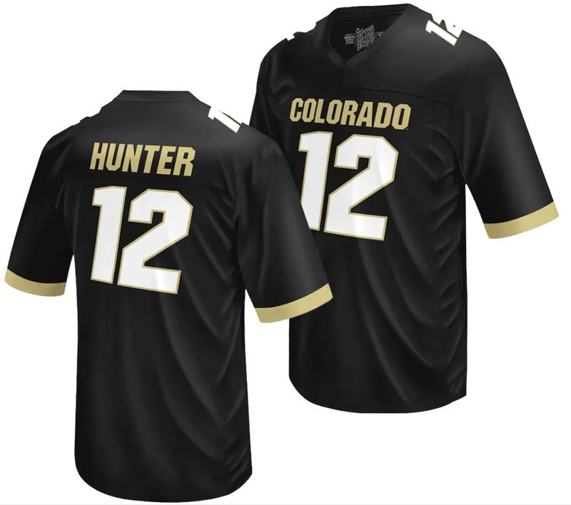 Men's Nike Colorado Buffaloes Travis Hunter Jersey #12 NIL College Football Black