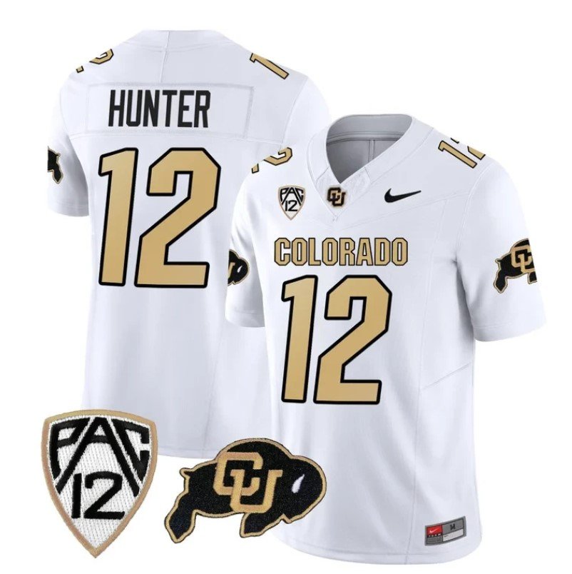 Men's Nike Colorado Buffaloes Travis Hunter Jersey #12 Vapor Limited College Football All Stitched White