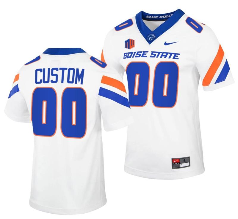 Men's Nike Custom Boise State Broncos Jersey Name and Number NCAA College Football Untouchable White