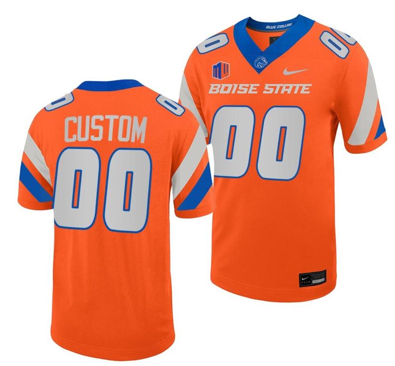 Men's Nike Custom Boise State Broncos Jersey Name and Number NCAA College Football Untouchable Orange