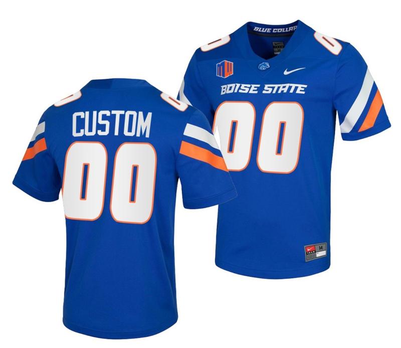 Men's Nike Custom Boise State Broncos Jersey Name and Number NCAA College Football Untouchable Royal