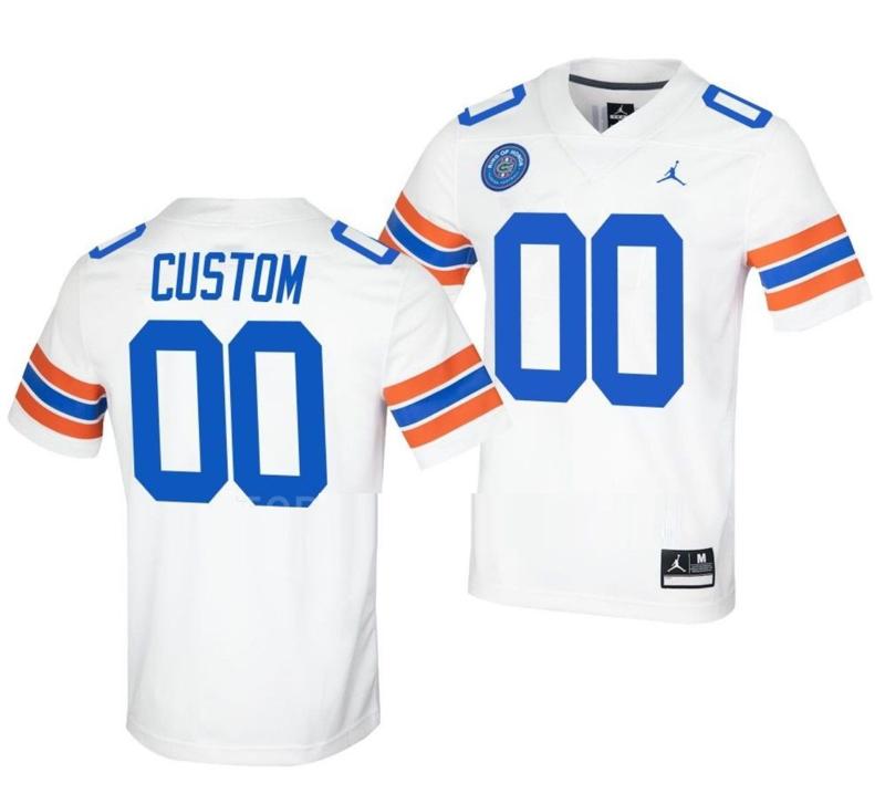 Men's Nike Custom Florida Gators Jersey Name and Number NCAA College Football Ring Of Honor White