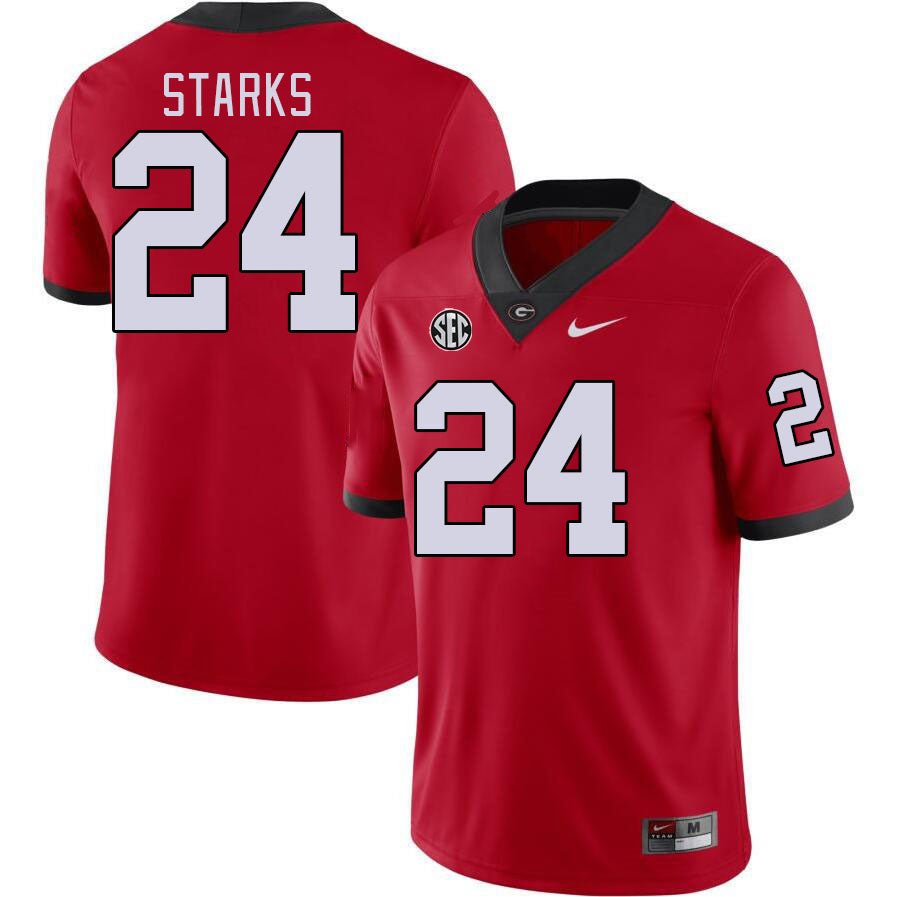 Men's Nike Georgia Bulldogs #24 Malaki Starks Jersey College Game New Red Football